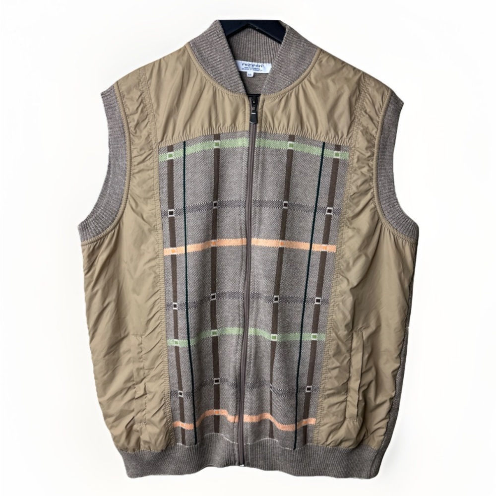 Ruggeri Abbibliamentd Men's Zip Up Vest Sz 56‎ Old Money Preppy Pockets